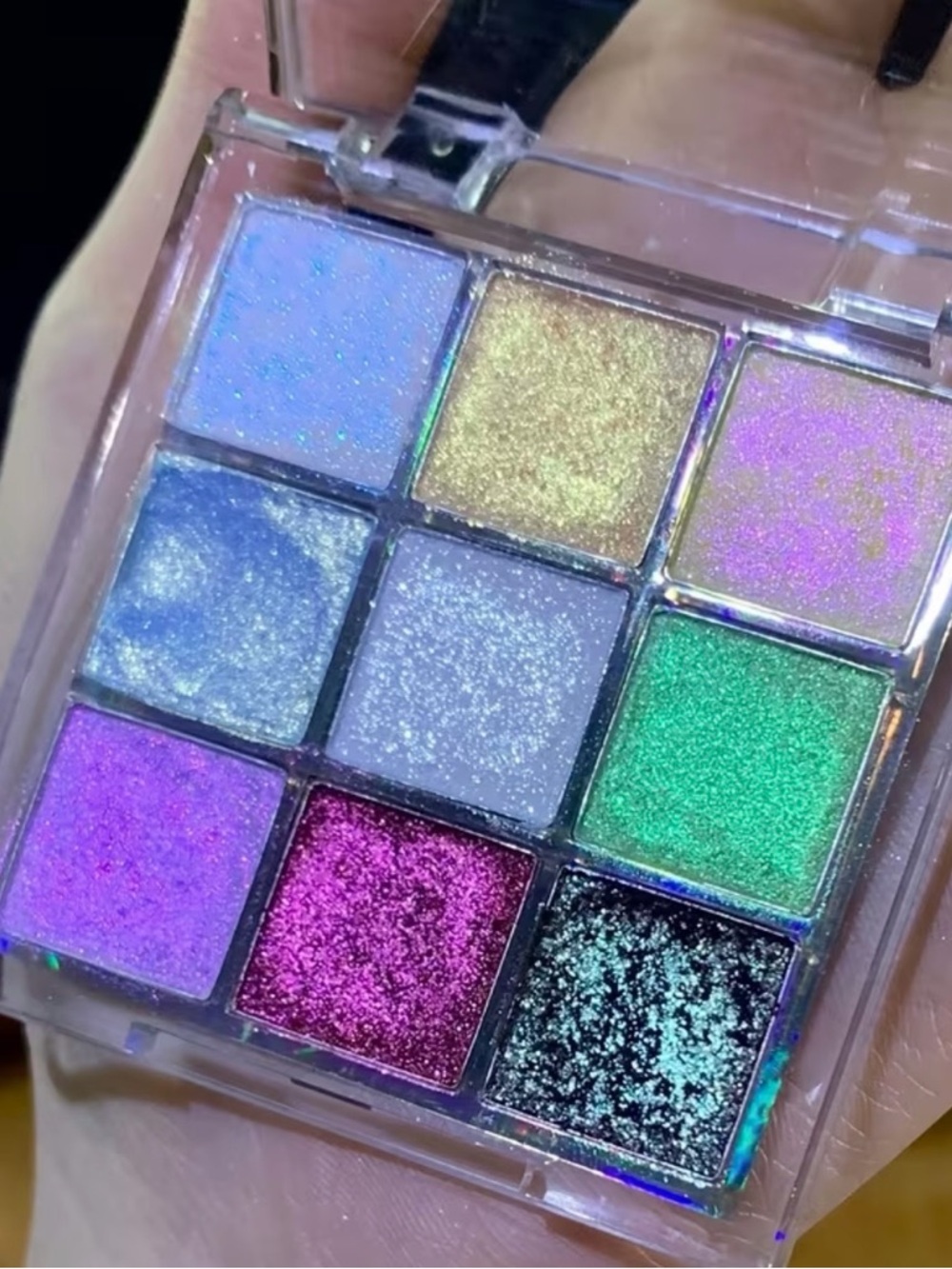 Target Shimmer Eyeshadow Palette - Purple, Green, Blue, Gold, Pink, Black